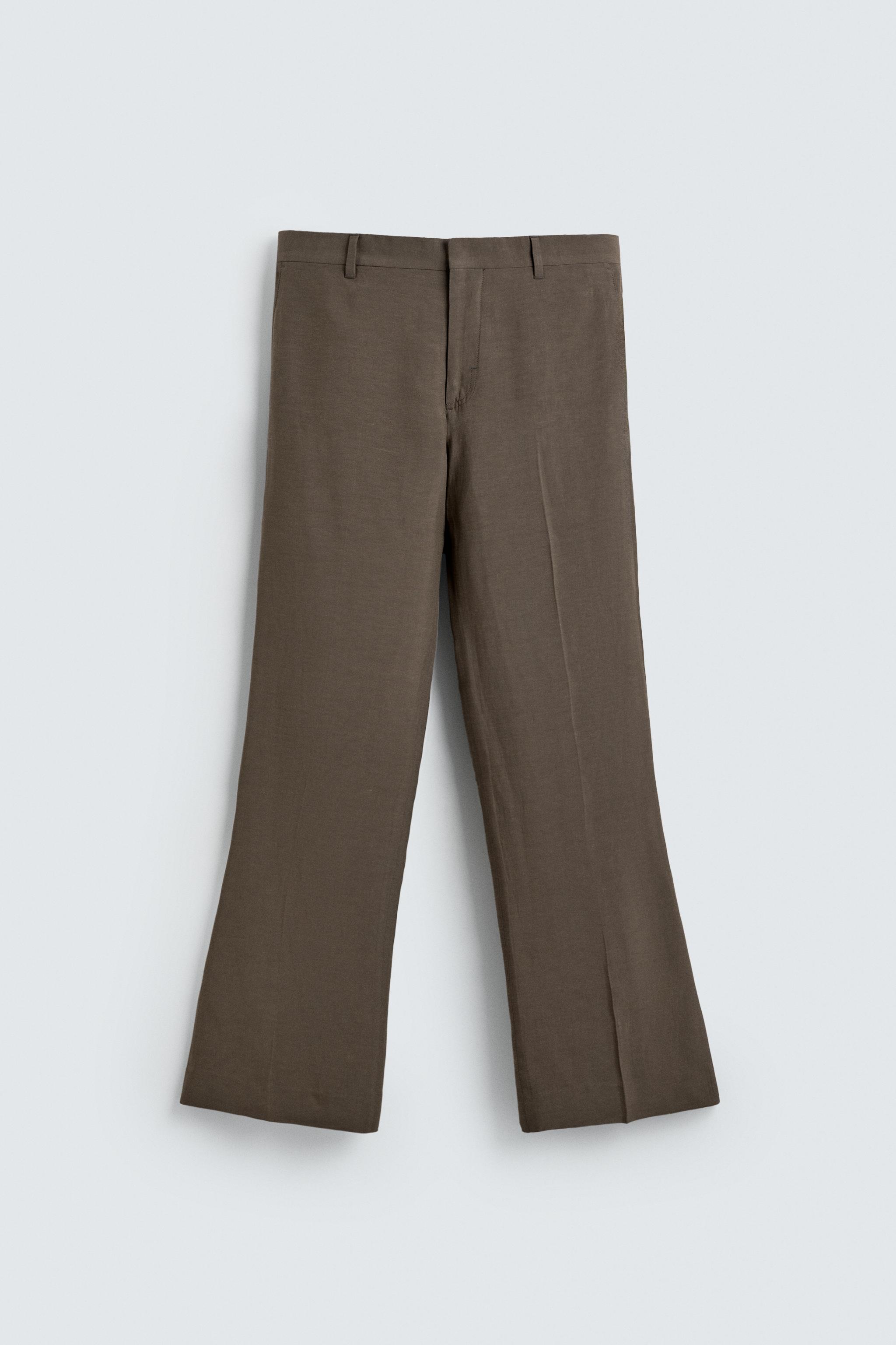 FLARE FIT VISCOSE - LINEN SUIT PANTS
